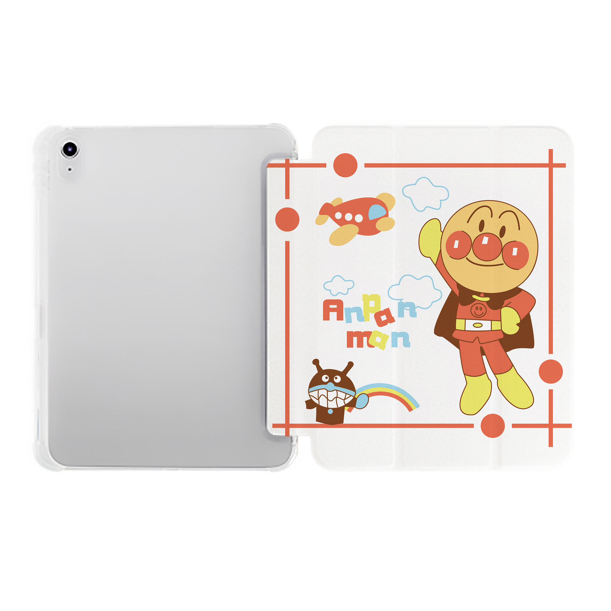 （画像用） アンパンマン Anpanman IPad ケース ペン収納付き 三つ折りスタンド PUレザー×シリコン 対応機種9.5/10.5/10.9インチ